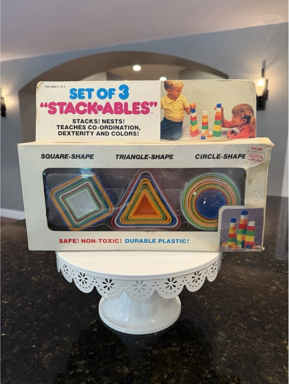 Vintage 1985 MARTY TOY  Set of 3 Plastic Stackables/Nesting Non Toxic NEW!